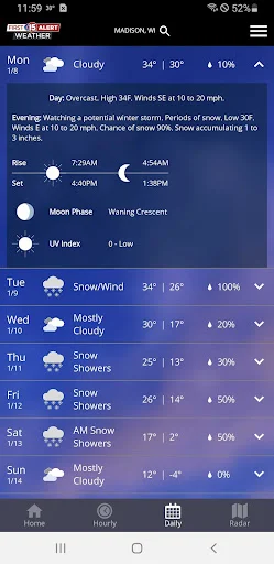 I-download ang WMTV15 First Alert Weather – Tumpak na Live Radar - Screenshot 3